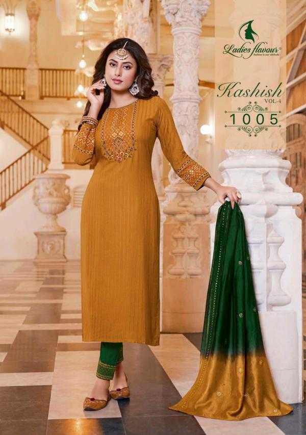 Ladies Flavour Kashish Vol 4 Fancy Kurti With Bottom Dupatta Collection